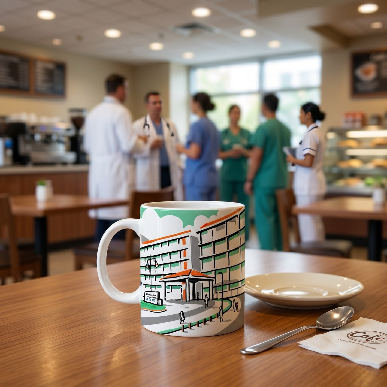 Digital Download: Minimalist Okinawa Camp Foster Naval Hospital Illustration