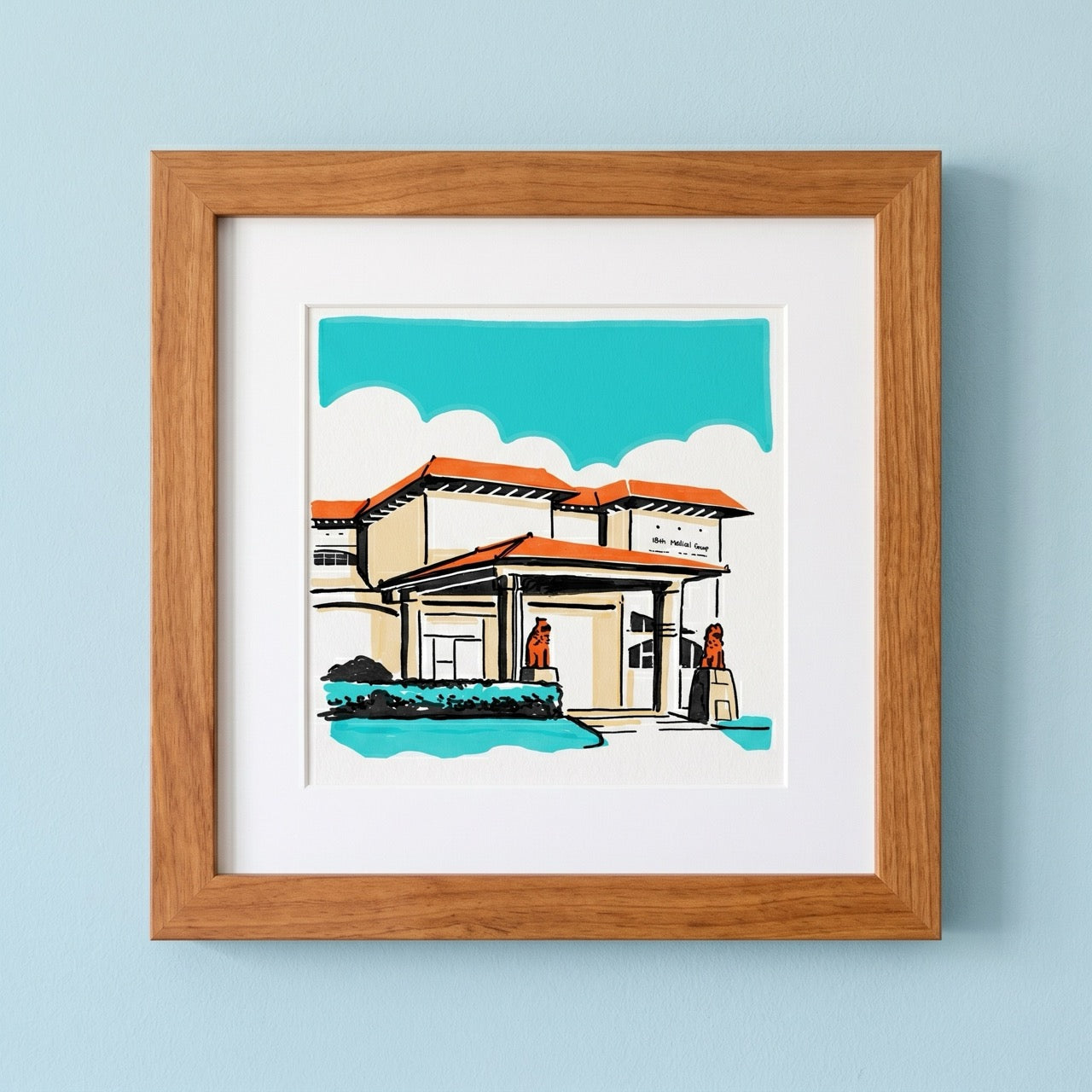 Digital Download: Minimalist 18th Medical Center Kadena AB Illustration