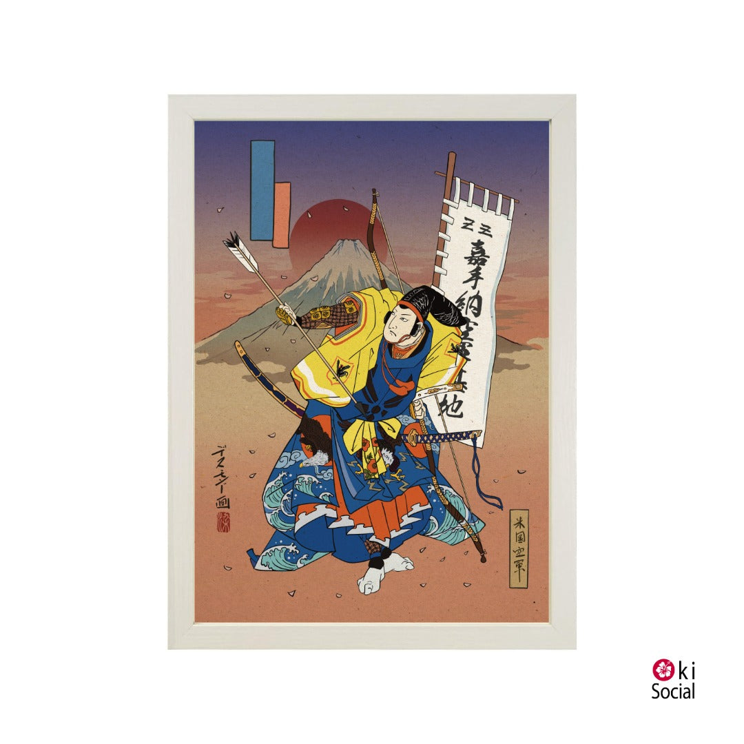 USAF Samurai Ukiyo-e Style Framed Poster - Personalized
