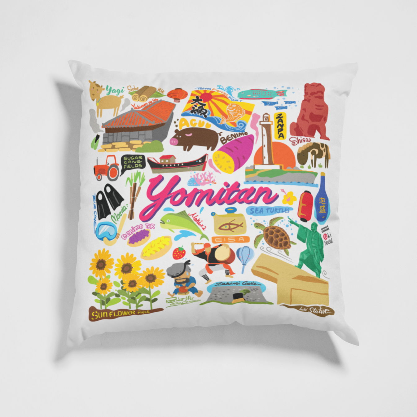 Yomitan Life, Okinawa Inspired Design Pillow Case