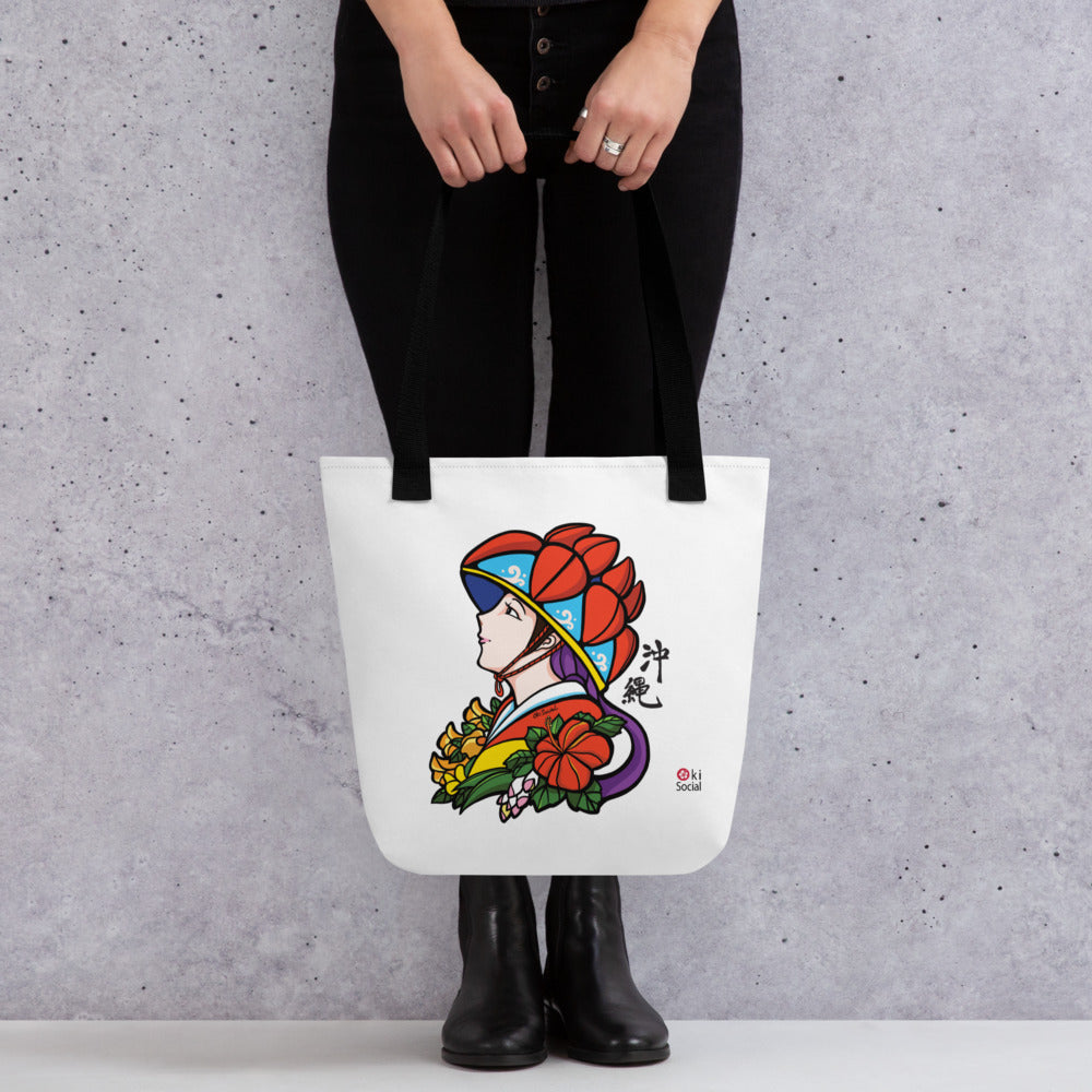 Okinawa Hanagasa Girl Tote bag