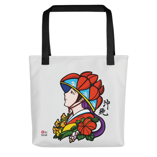 Okinawa Hanagasa Girl Tote bag