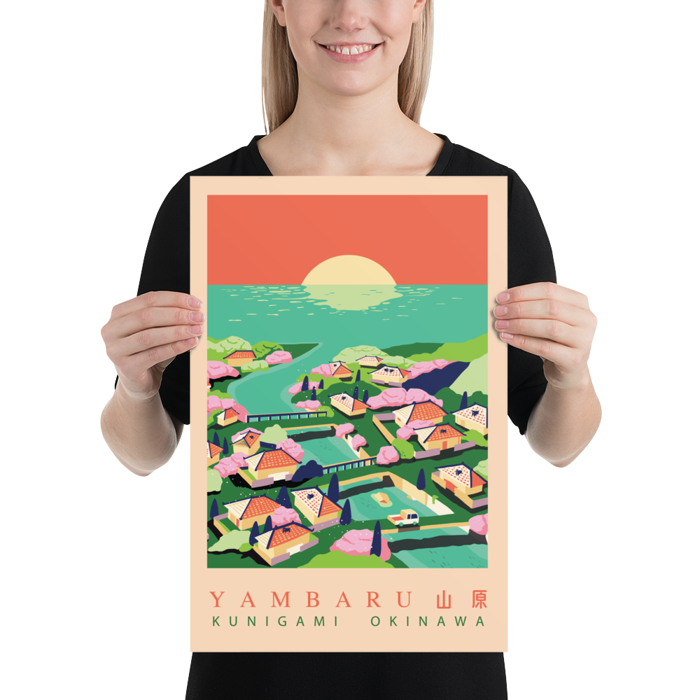 Yambaru Sakura, Okinawa, Premium Travel Poster