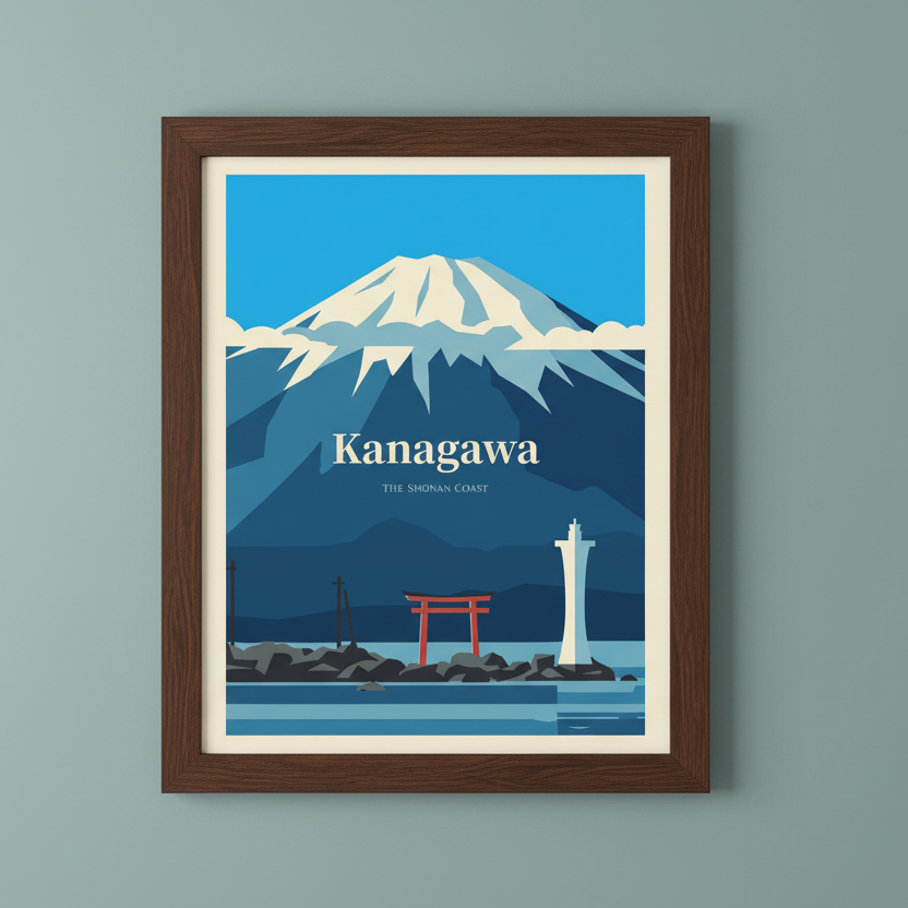 Japan Travel Poster: Kanagawa - The Shōnan Coast