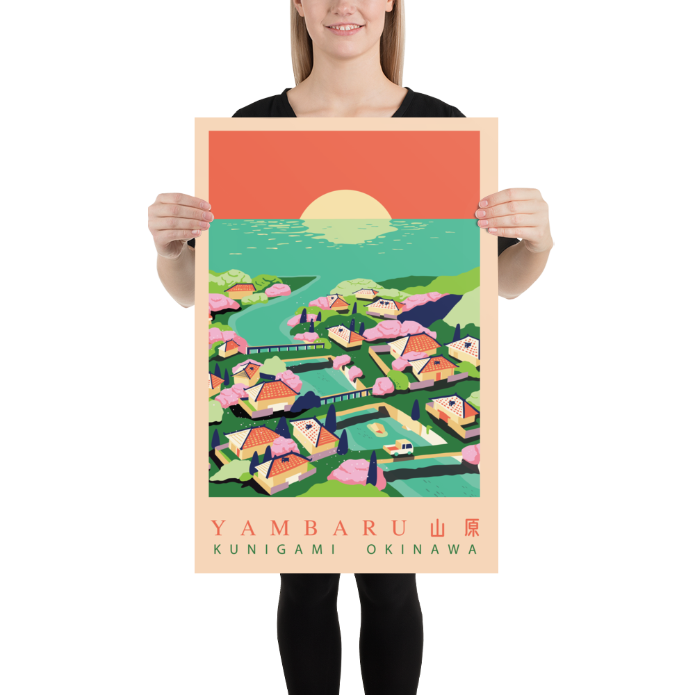 Yambaru Sakura, Okinawa, Premium Travel Poster