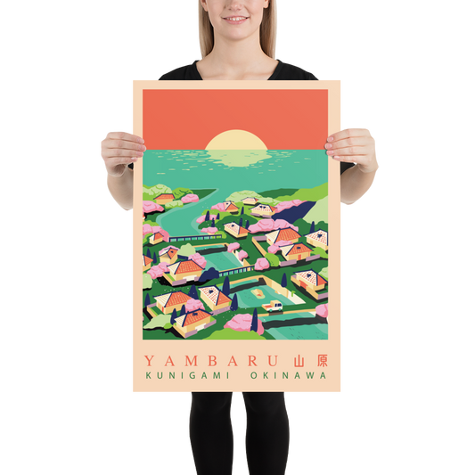 Yambaru Sakura, Okinawa, Premium Travel Poster