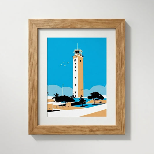 Digital Download: Minimalist Kadena Air Base Control Tower Illustration