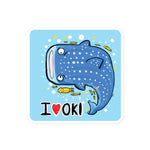 I Love Okinawa Waterproof Sticker - Whale Shark