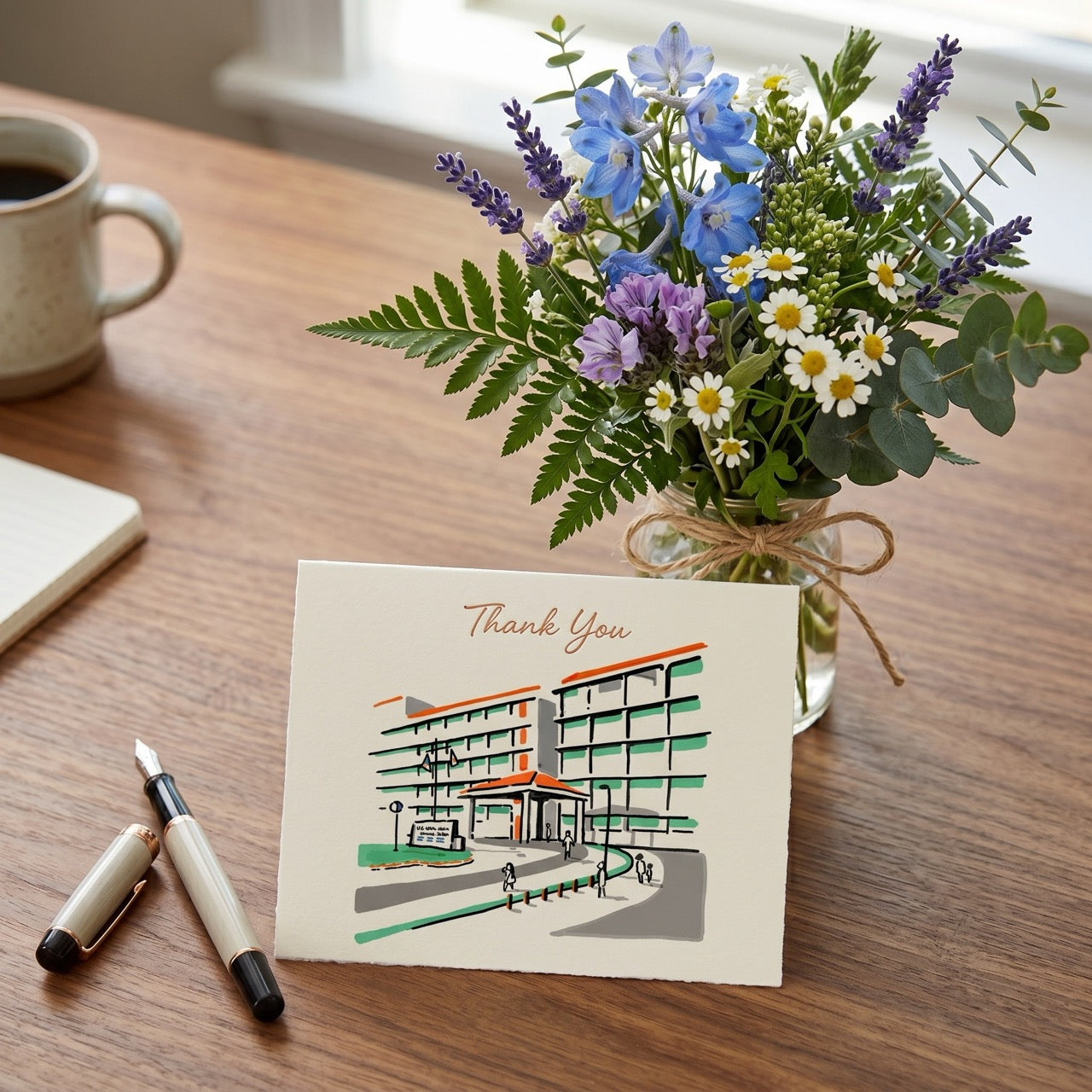 Digital Download: Minimalist Okinawa Camp Foster Naval Hospital Illustration
