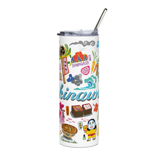 Okinawa Inspired 20 Oz. Stainless Steel Tumbler - Blue