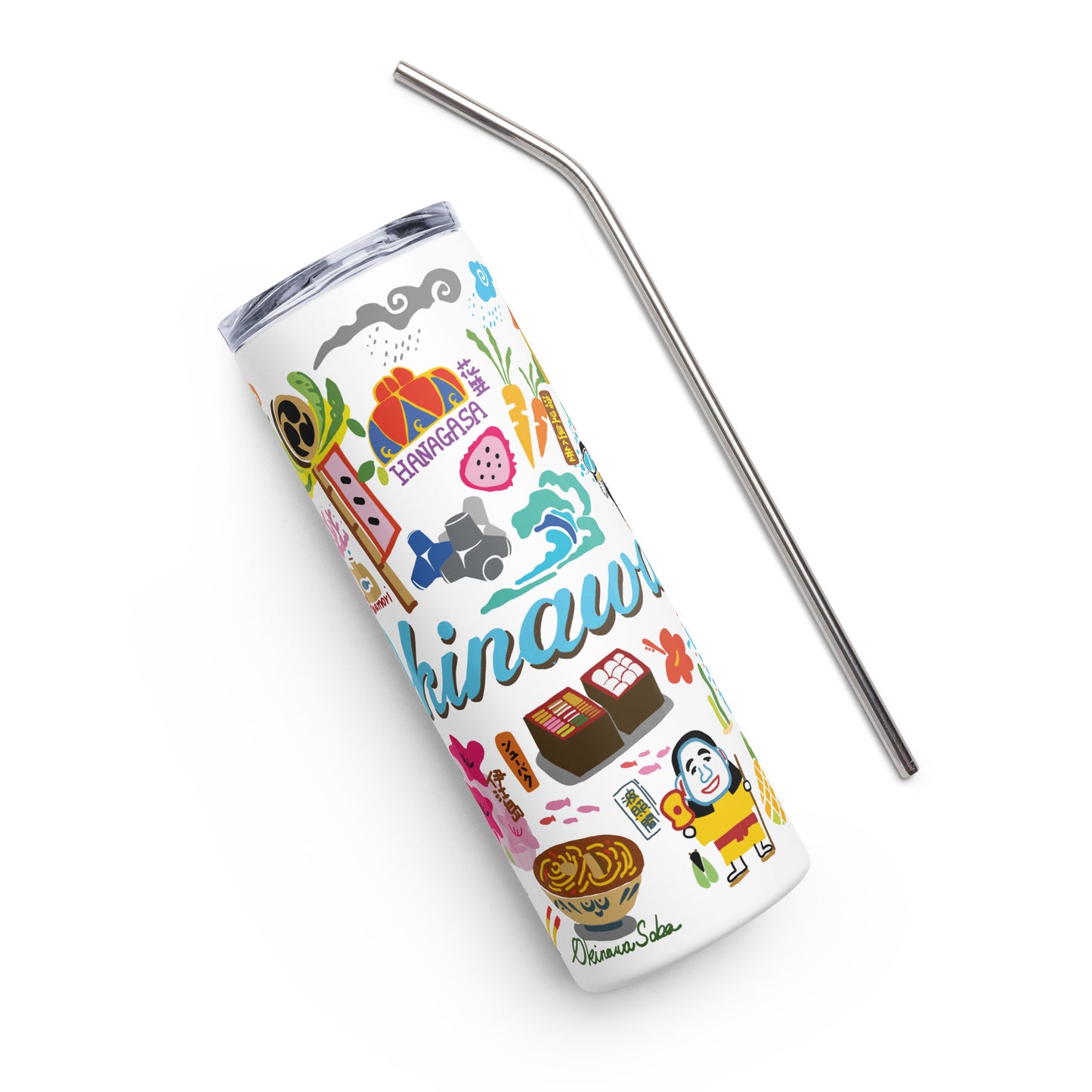 Okinawa Inspired 20 Oz. Stainless Steel Tumbler - Blue
