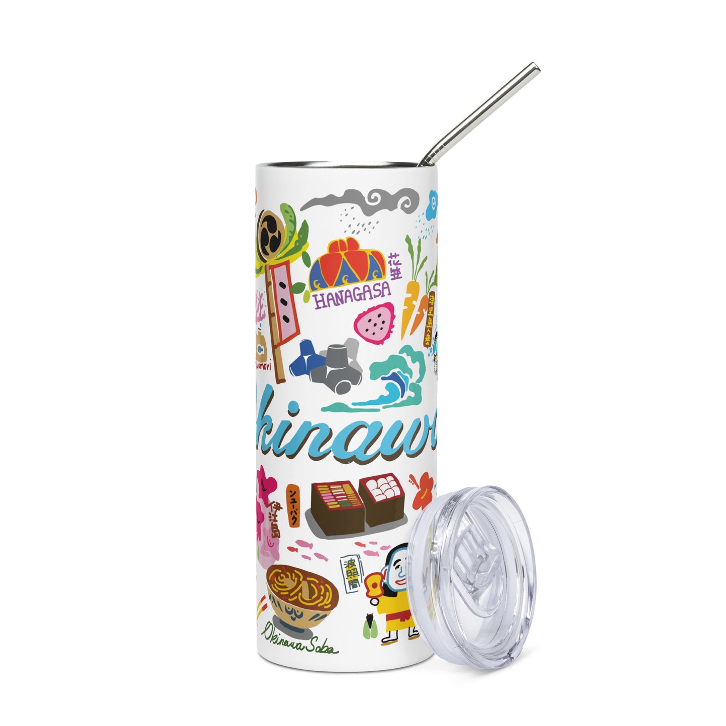 Okinawa Inspired 20 Oz. Stainless Steel Tumbler - Blue