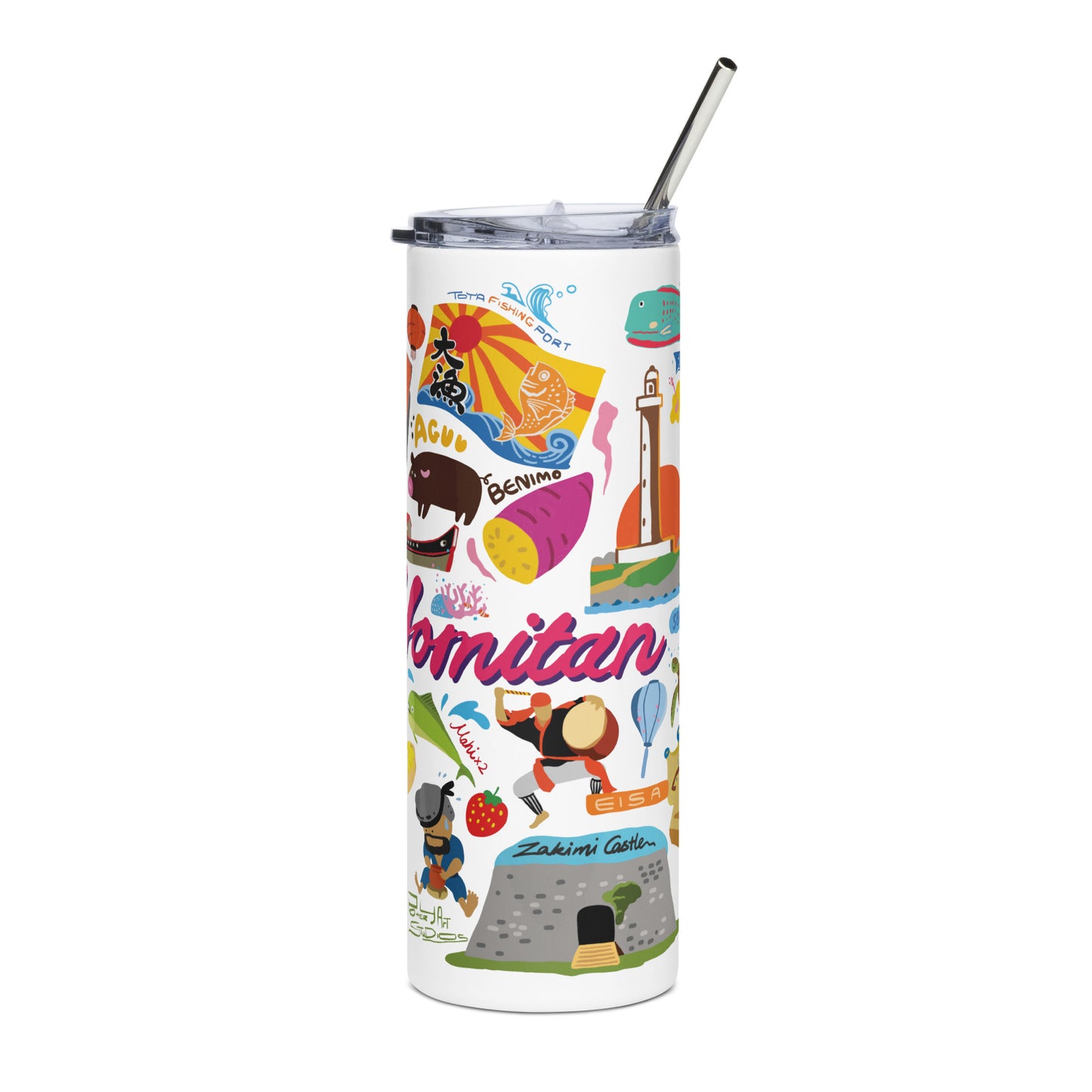 Yomitan Okinawa Inspired 20 Oz. Stainless steel tumbler