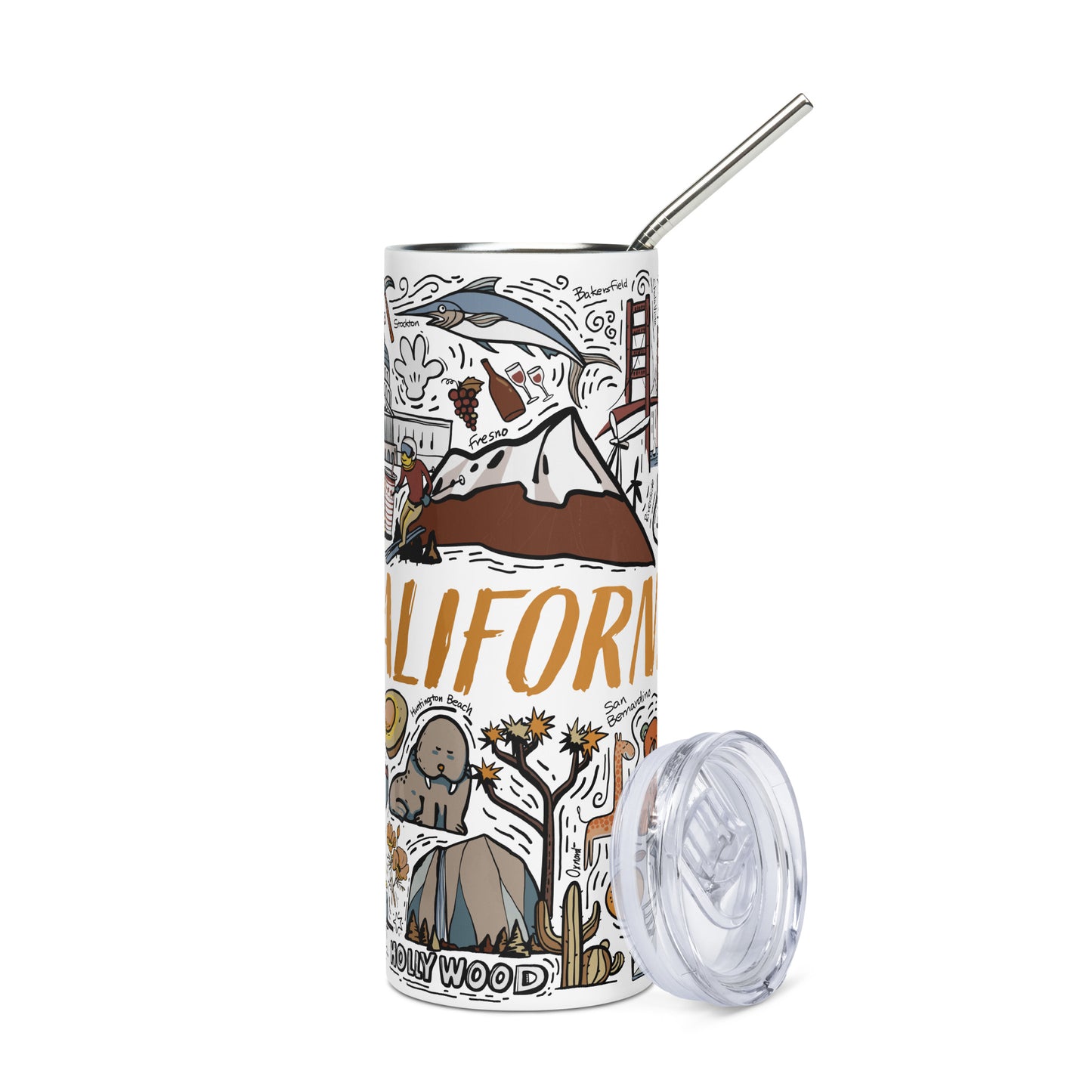 California Inspired 20Oz Stainless Steel Tumbler