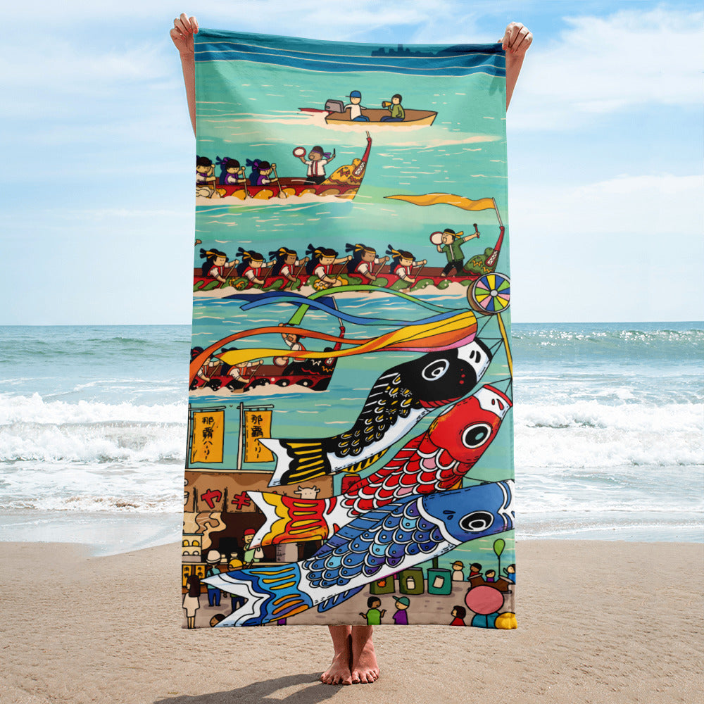 Okinawa Dragon Boat Festival Bath Towel