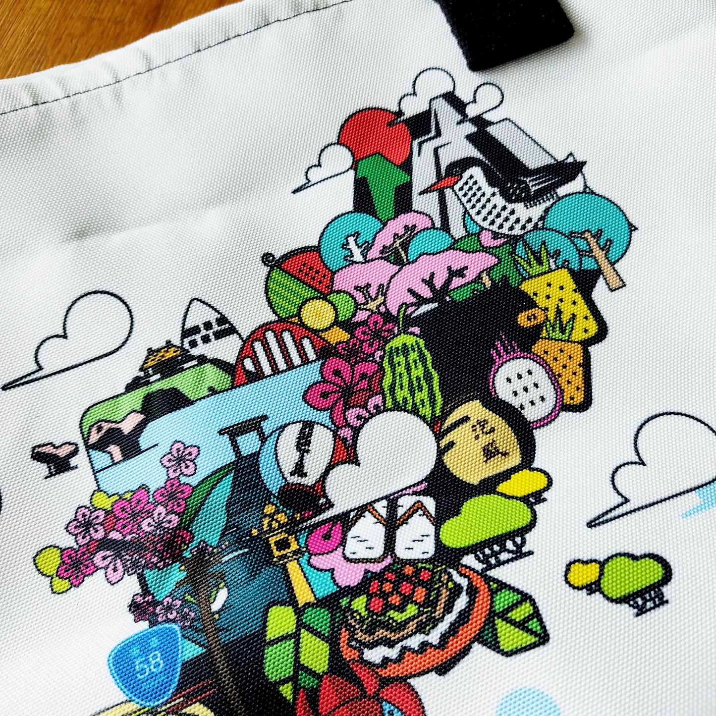 Okinawa Manhole Cover Map Large Tote
