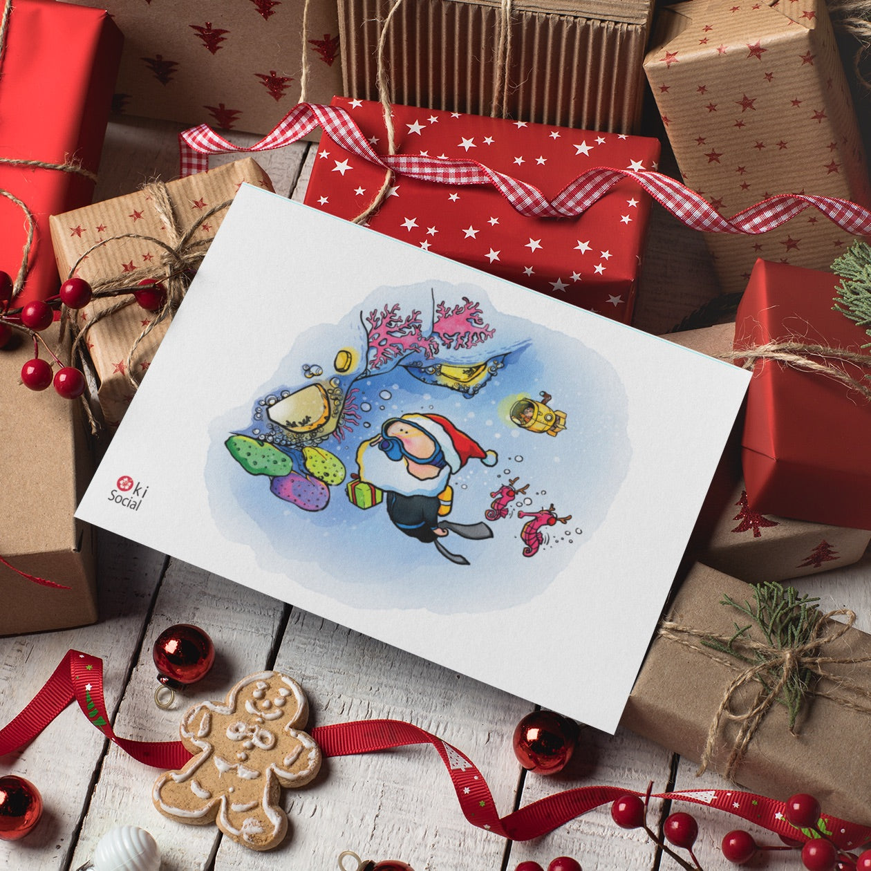 Okinawa Inspired Christmas Gift Card Set - 10 Assorted Designs