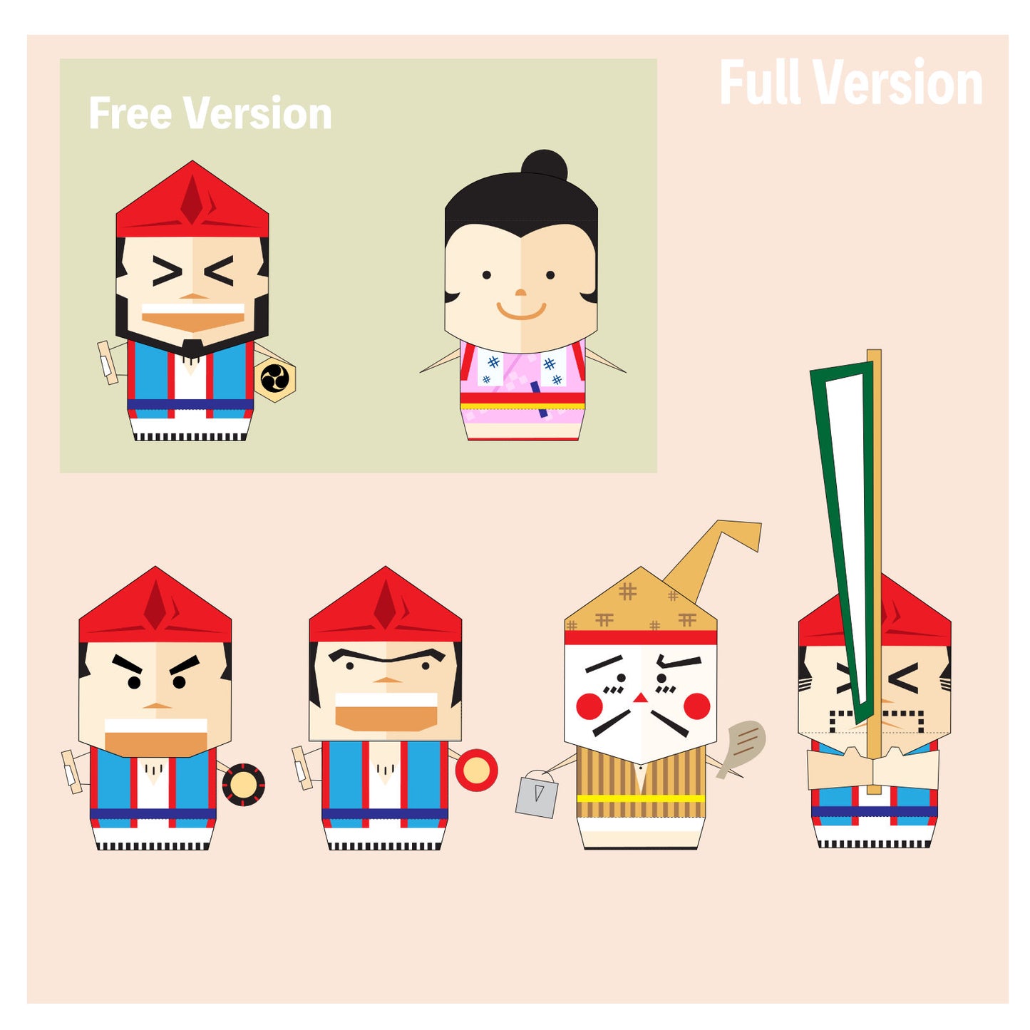 Okinawa Eisa Paper Toy - Digital Product