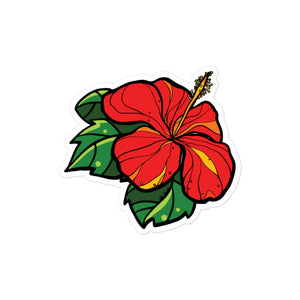 Okinawa Hibiscus Waterproof Sticker