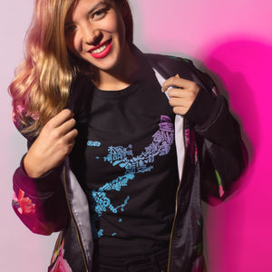 Okinawa Story Map Unisex Tee Shirt - Blue